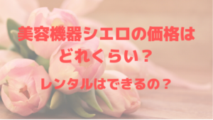 美容機器シエロの価格はどれくらい？レンタルはできるの？