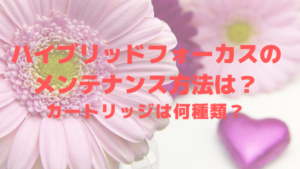 ハイブリッドフォーカスのメンテナンス方法は？カートリッジは何種類？