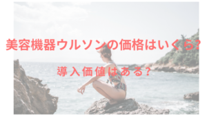 美容機器ウルソンの価格はいくら？導入価値はある？