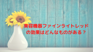 美容機器ファインライトレッドの効果はどんなものがある？