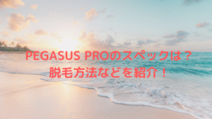 PEGASUS PROのスペックは？脱毛方法などを紹介！