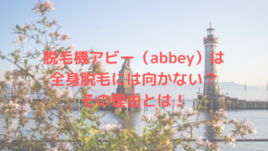 脱毛機アビー（abbey）は全身脱毛には向かない？その理由とは！