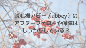 脱毛機アビー(abbey)のアフターフォローや保障はしっかりしている？