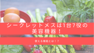 シークレットメスは1台7役の美容機器！使える機能とは！