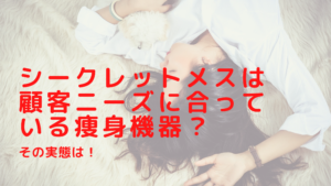 シークレットメスは顧客ニーズに合っている痩身機器？その実態は！