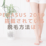 PEGASUS 2019に搭載されている脱毛方法は？