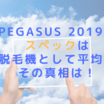 PEGASUS 2019のスペックは脱毛機として平均？その真相は！