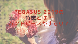 PEGASUS 2019の特徴とは？ハンドピースがすごい？
