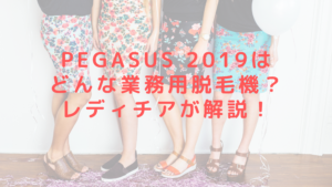 PEGASUS 2019はどんな業務用脱毛機？レディチアが解説！